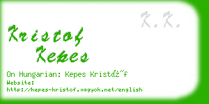 kristof kepes business card